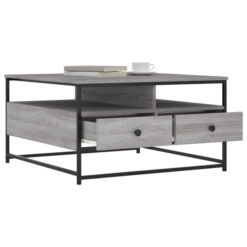 vidaXL Τραπεζάκι Σαλονιού Γκρι Sonoma 80 x 80 x 45 εκ. Επεξεργ. Ξύλο