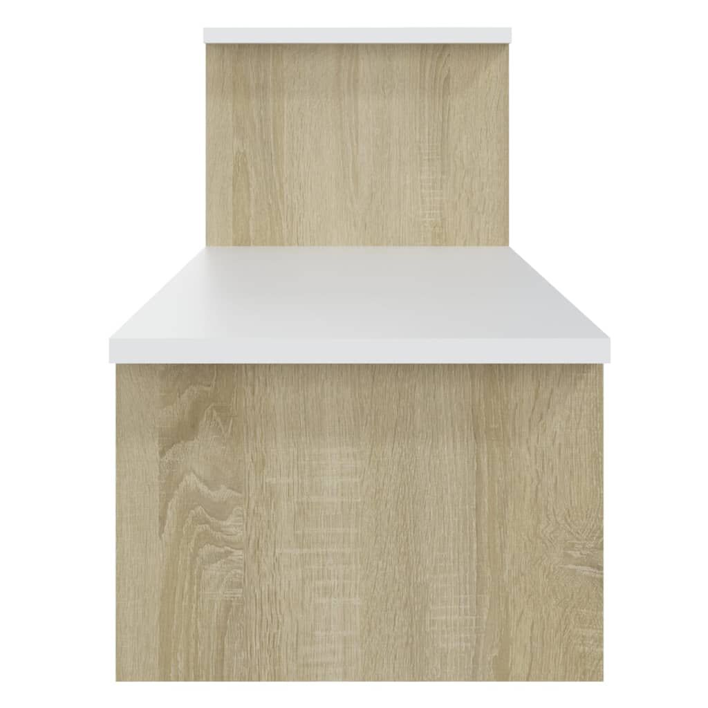 vidaXL Έπιπλο Τηλεόρασης Sonoma Δρυς/Λευκό 180x30x43εκ από Επεξ. Ξύλο