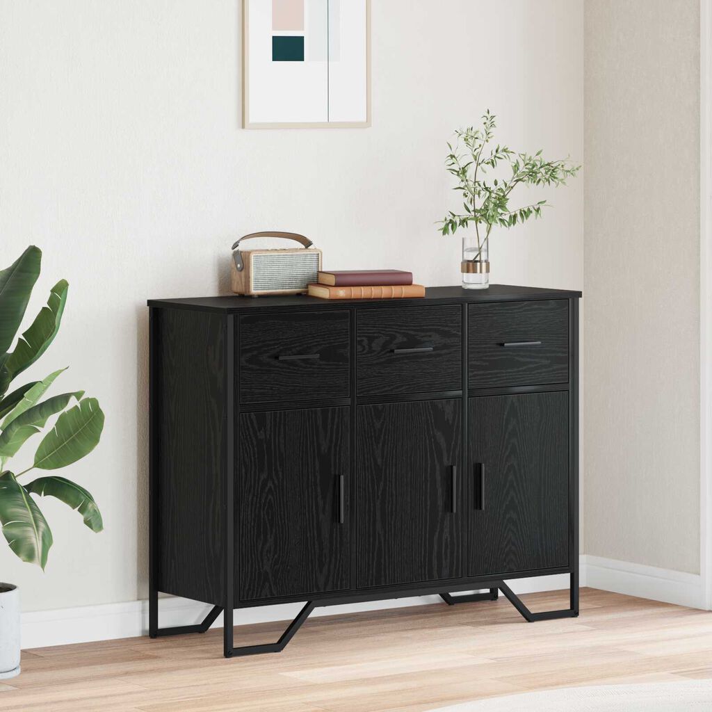vidaXL Πλαϊνό Γραφείο Μαύρη Οξυά 97 x 32.5 x 74.5 εκ.