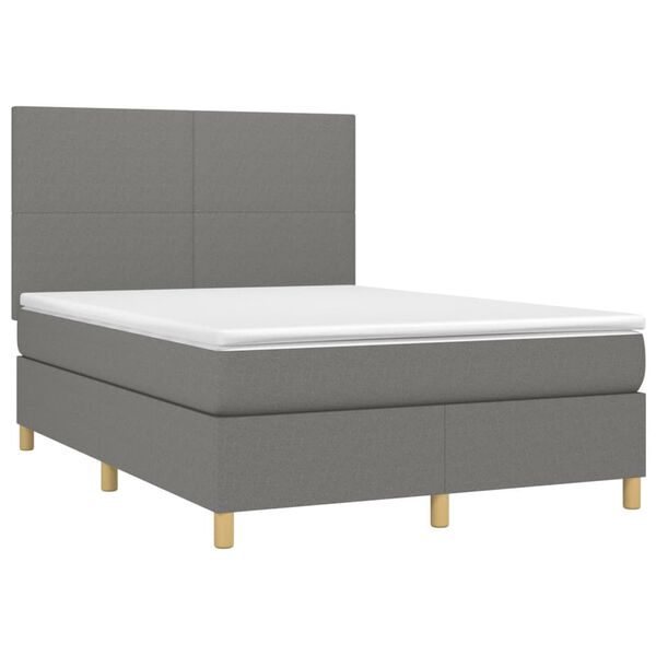 vidaXL &Kappa;&rho;&epsilon;&beta;ά&tau;&iota; Boxspring &mu;&epsilon; &Sigma;&tau;&rho;ώ&mu;&alpha; & LED &Sigma;&kappa;.&Gamma;&kappa;&rho;&iota; 140x200 &epsilon;&kappa; &Upsilon;&phi;&alpha;&sigma;&mu;ά&tau;&iota;&nu;&omicron;