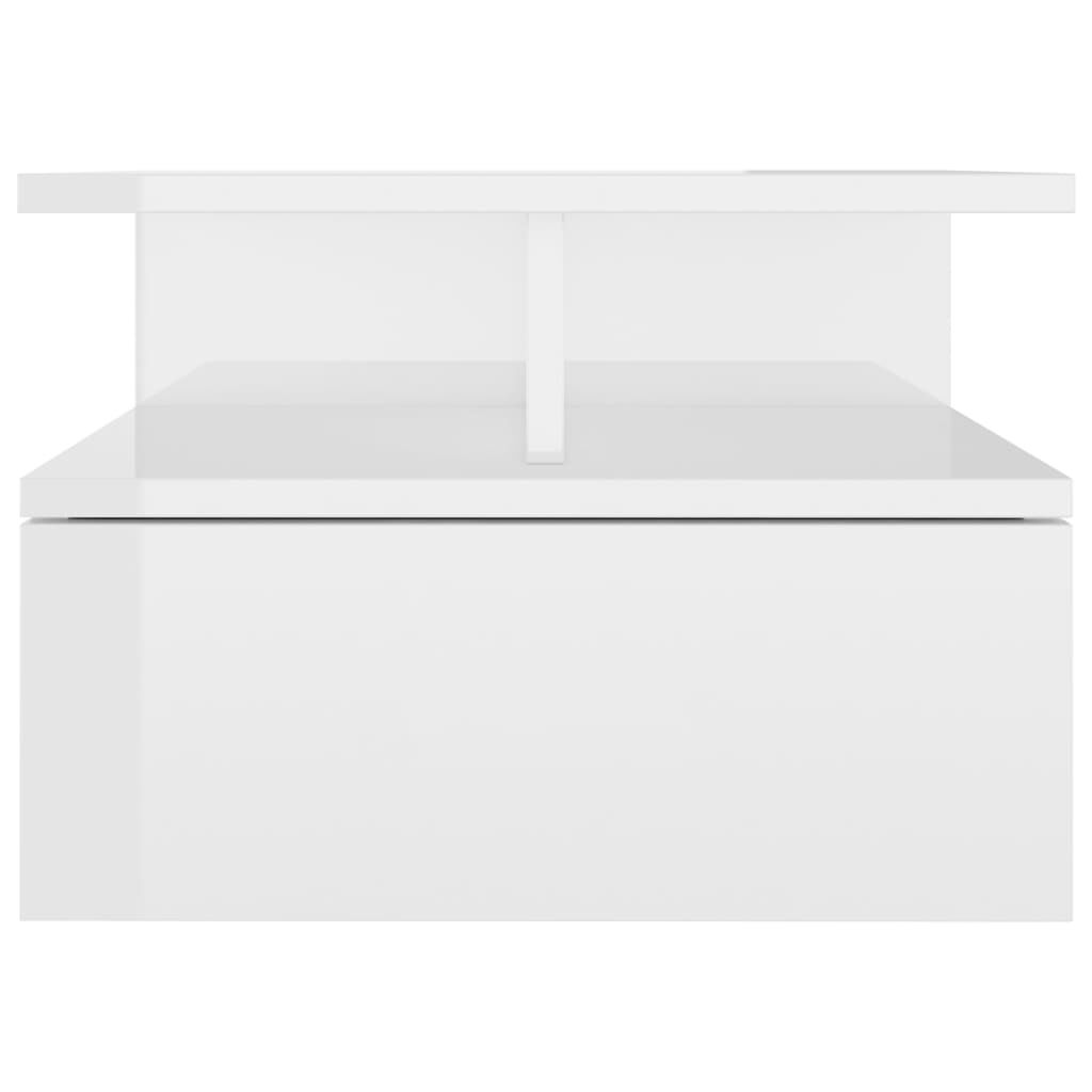 vidaXL Κομοδίνο Κρεμαστό Γυαλιστερό Λευκό 40x31x27 εκ. από Επεξ. Ξύλο