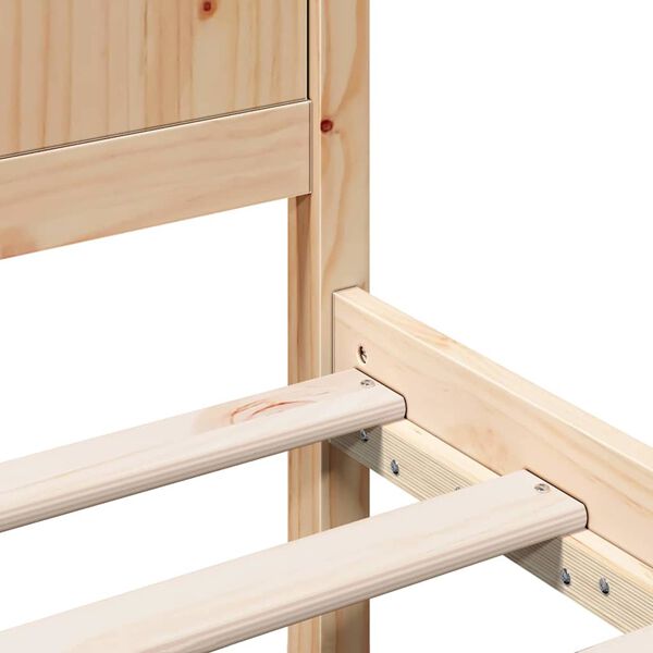vidaXL Σκελετός Κρεβατιού Καφέ 75 x 190 cm Μασίφ ξύλο πεύκου
