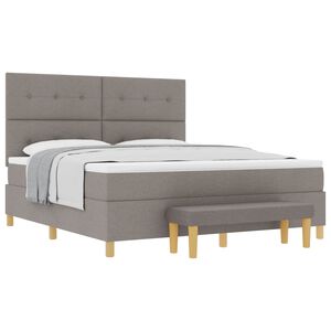 vidaXL &Kappa;&rho;&epsilon;&beta;ά&tau;&iota; &mu;&epsilon; &epsilon;&lambda;&alpha;&tau;ή&rho;&iota;&alpha; &mu;&epsilon; &sigma;&tau;&rho;ώ&mu;&alpha; Taupe 180 x 200 cm ύ&phi;&alpha;&sigma;&mu;&alpha;
