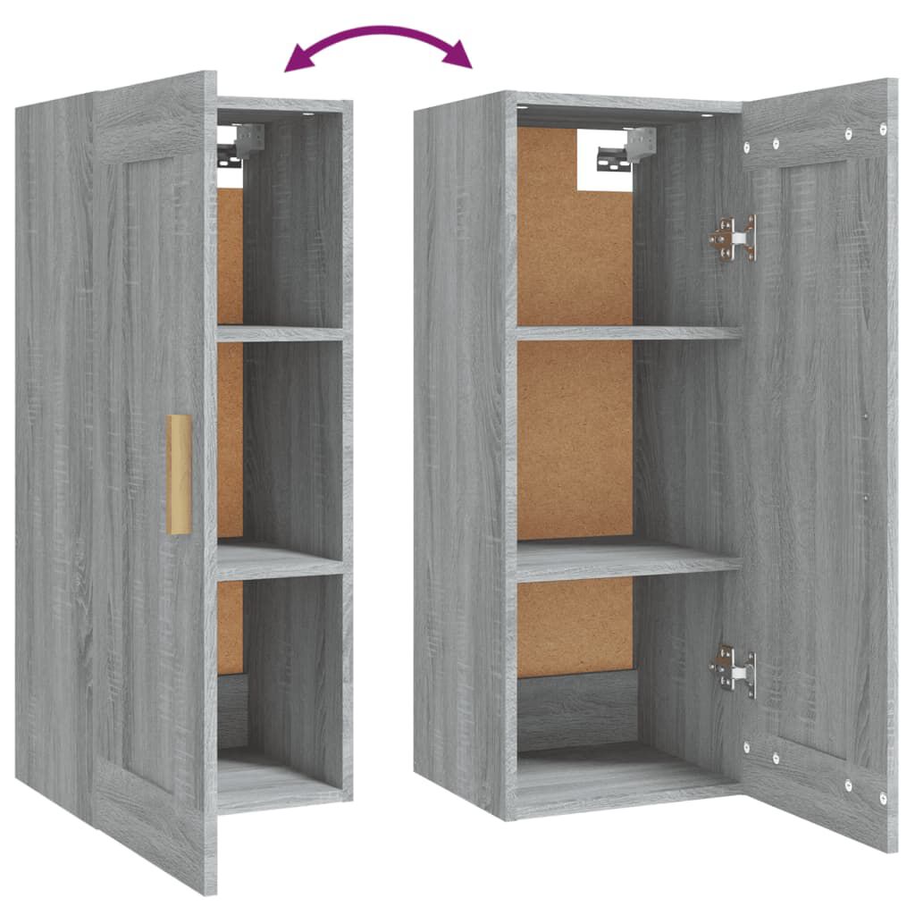 vidaXL Ντουλάπι Τοίχου Γκρι Sonoma 35x34x90 εκ. Επεξεργασμένο Ξύλο