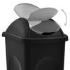 vidaXL Κάδος Απορριμμάτων με Αιωρούμενο Καπάκι Μαύρο/Ασημί 60 Λίτρα