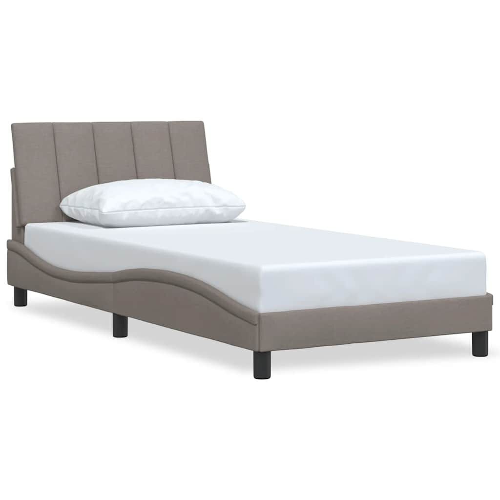 vidaXL Σκελετός Κρεβατιού Χωρίς Στρώμα Taupe 100 x 200 εκ. Υφασμάτινο