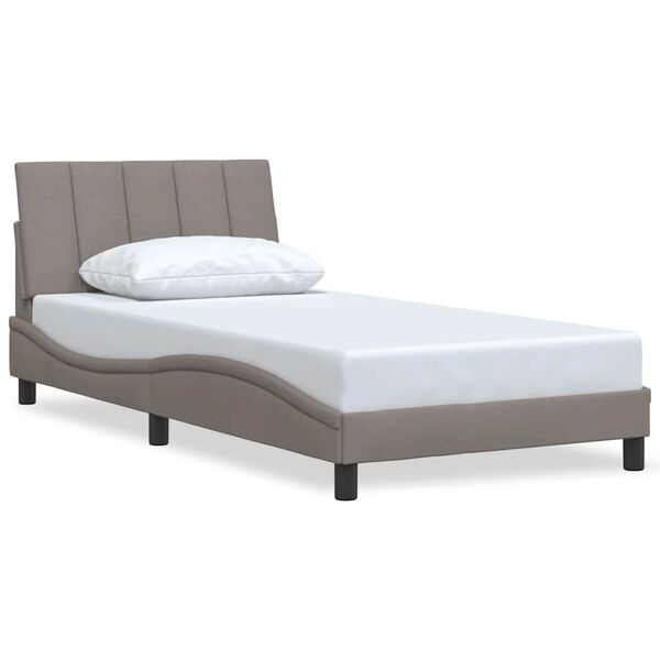 vidaXL Σκελετός Κρεβατιού Χωρίς Στρώμα Taupe 100 x 200 εκ. Υφασμάτινο