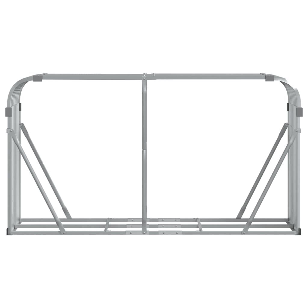 vidaXL Ξυλοθήκη Ασημί 180x45x100 εκ. από Γαλβανισμένο Ατσάλι