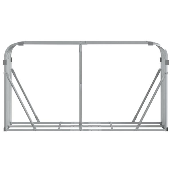vidaXL Ξυλοθήκη Ασημί 180x45x100 εκ. από Γαλβανισμένο Ατσάλι