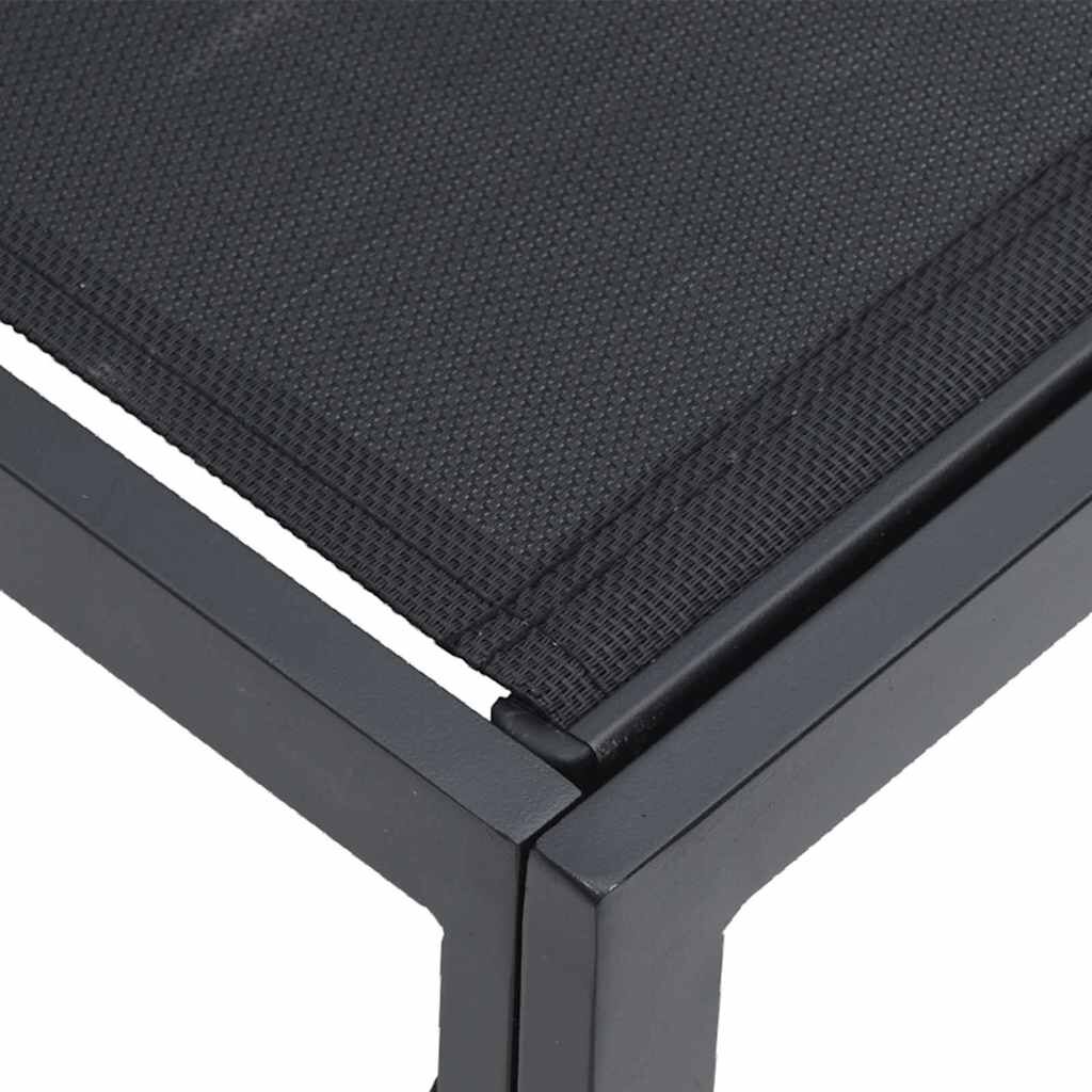 vidaXL Σετ Καναπέ Κήπου με μαξιλάρι 9 pcs Μαύρο Αλουμίνιο