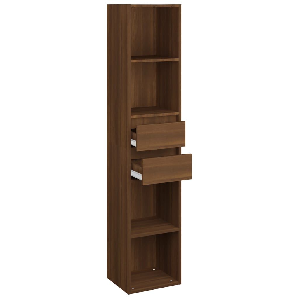vidaXL Βιβλιοθήκη Καφέ Δρυς 36 x 30 x 171 εκ. από Επεξεργασμένο Ξύλο