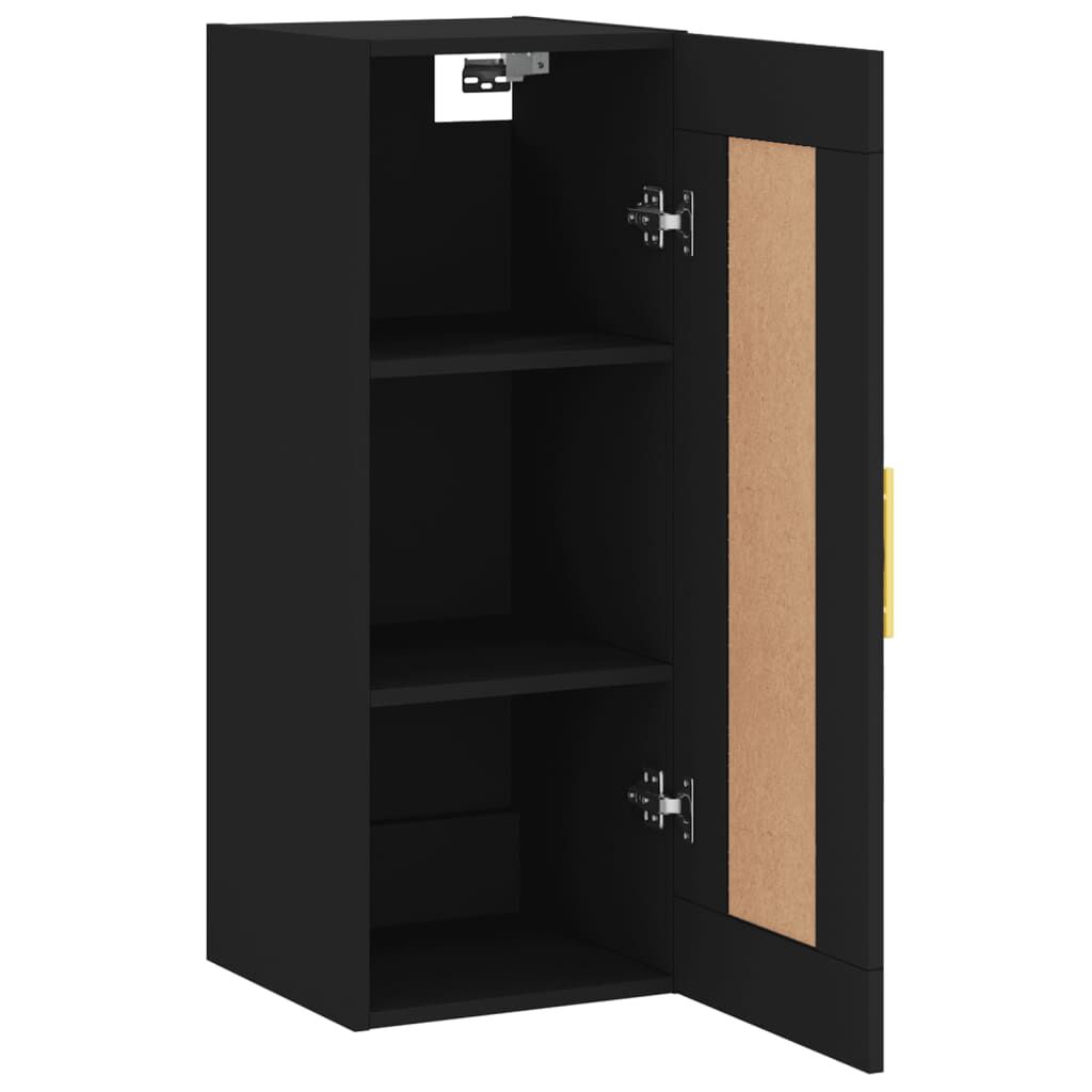 vidaXL Ντουλάπι Τοίχου Μαύρο 34,5 x 34 x 90 εκ. από Επεξεργασμένο Ξύλο