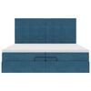 vidaXL Οθωμανικό κρεβάτι με στρώματα Σκούρο μπλε 200x200cm Velvet