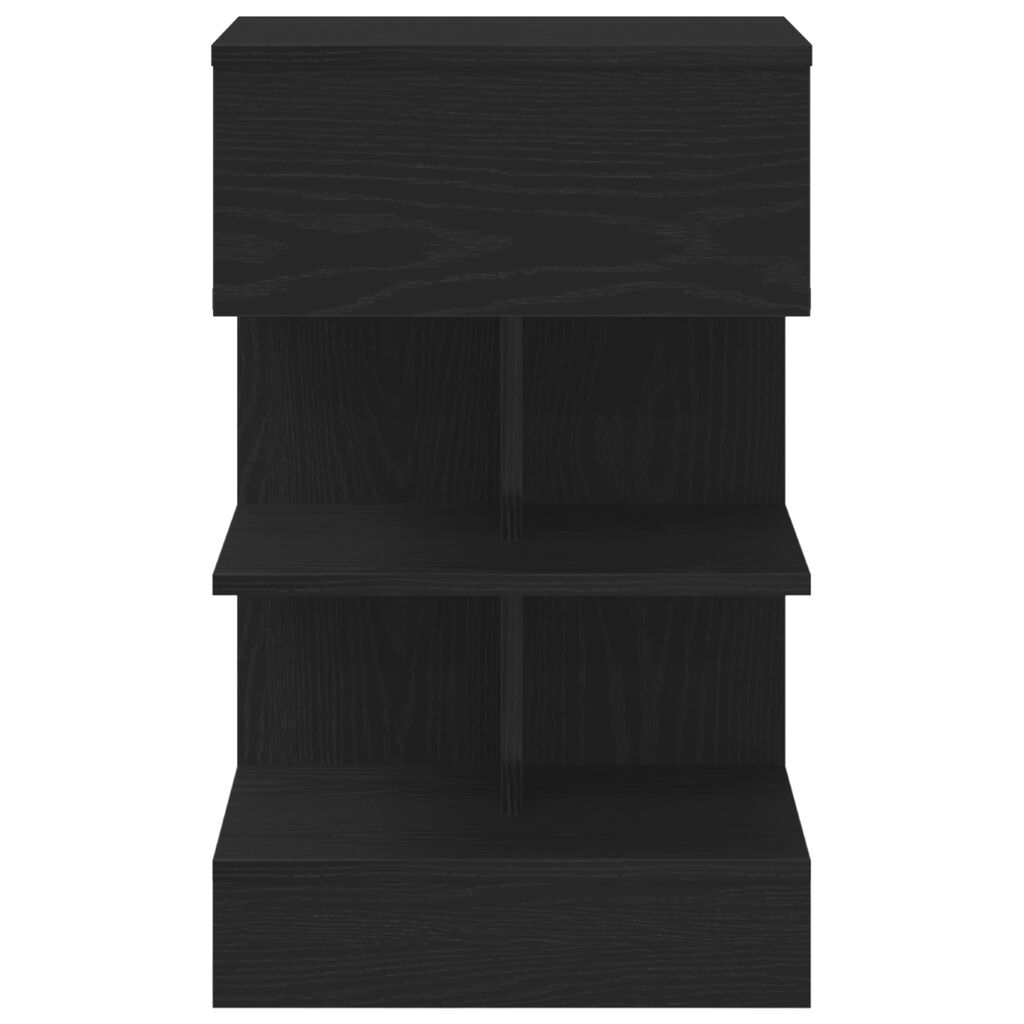 vidaXL Κομοδίνο Μαύρη Δρυς 40x35x65 εκ Επεξεργασμένο Ξύλο