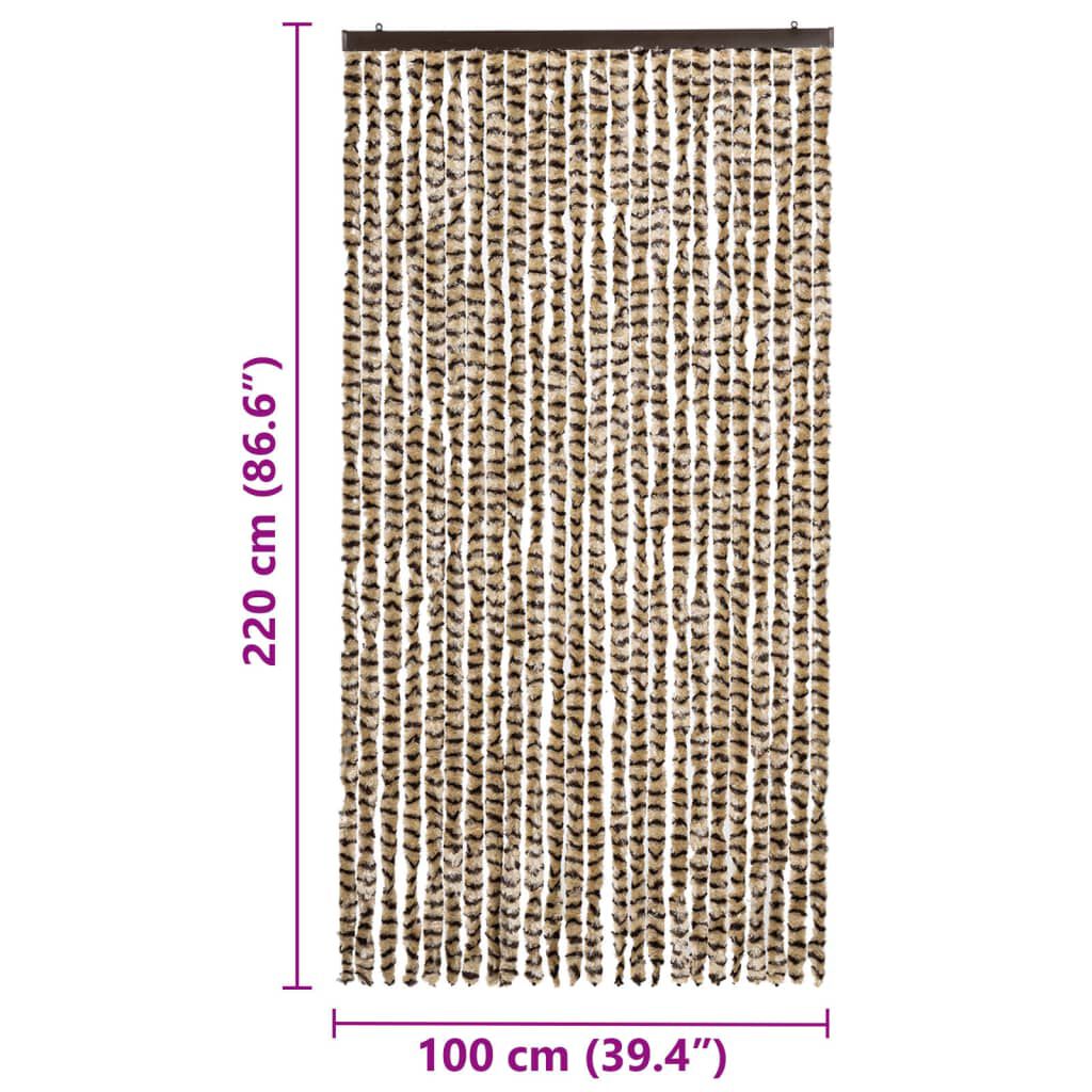 vidaXL Σήτα - Κουρτίνα Πόρτας Μπεζ / Καφέ 100 x 220 εκ. από Σενίλ