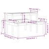 vidaXL Τραπέζι Πικνίκ 110 x 134 x 75 εκ. από Μασίφ Ξύλο Ψευδοτσούγκας