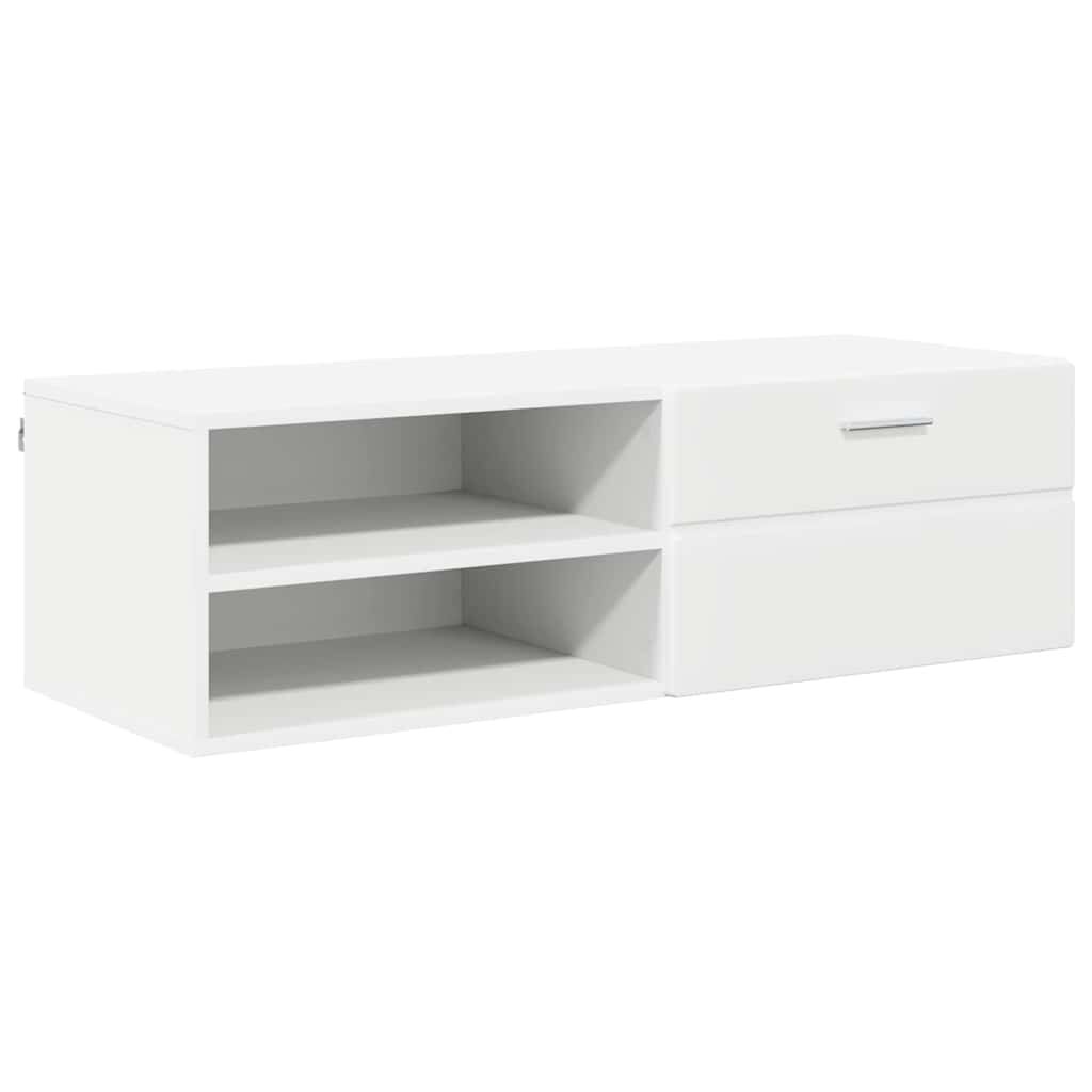 vidaXL Ντουλάπι TV με ράφι Λευκό 100.5 x 39 x 30 εκ Επεξεργασμένο ξύλο