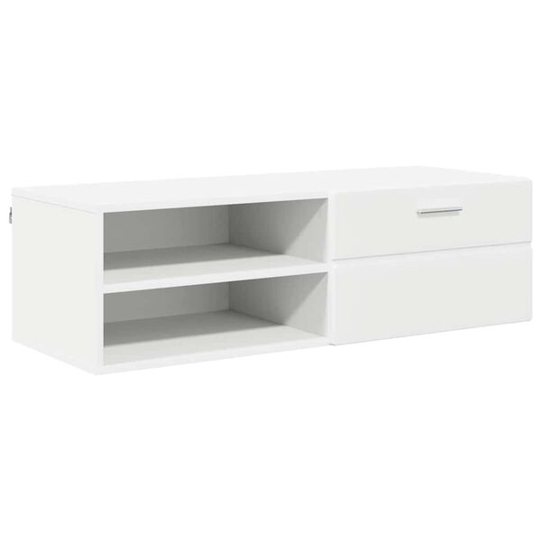 vidaXL Ντουλάπι TV με ράφι Λευκό 100.5 x 39 x 30 εκ Επεξεργασμένο ξύλο