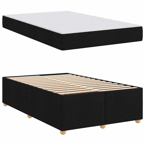 vidaXL Σκελετός Κρεβατιού με στρώμα Μαύρο 120 x 190 cm ύφασμα