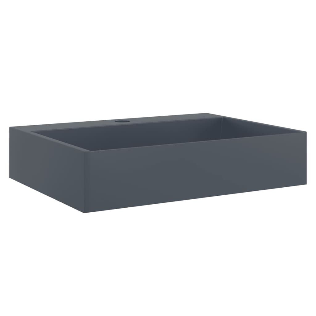 vidaXL Νιπτήρας Ανθρακί 50x38x11 εκ. Συνθετικός από Τεχνητό Μάρμαρο