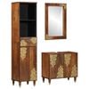vidaXL Σετ Επίπλων Μπάνιου Επιτοίχιο 3 pcs Καφέ 62 x 33 x 58 εκ.
