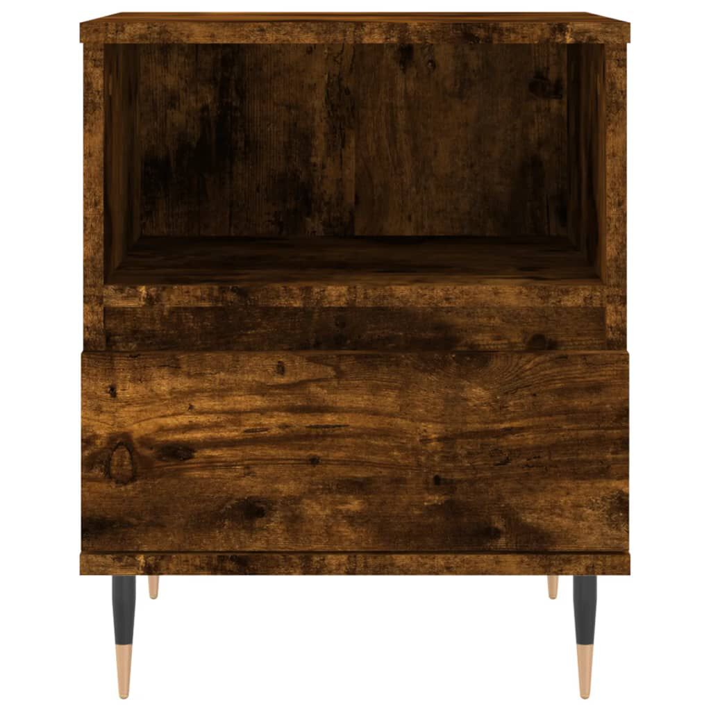 vidaXL Κομοδίνα 2 τεμ. Καπνιστή Δρυς 40 x 35 x 50 εκ. Επεξεργ. Ξύλο