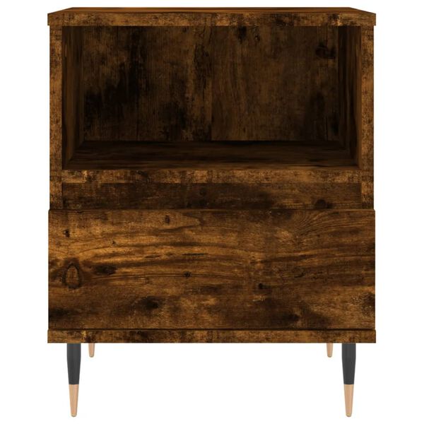 vidaXL Κομοδίνα 2 τεμ. Καπνιστή Δρυς 40 x 35 x 50 εκ. Επεξεργ. Ξύλο