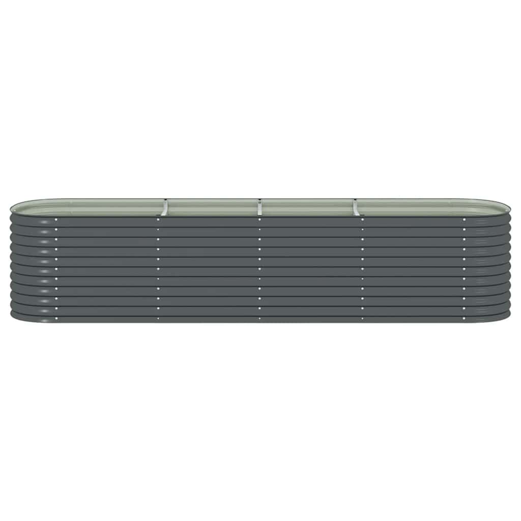 vidaXL Ζαρντινιέρα Υπερυψωμένη Γκρι 400x80x81 εκ. Γαλβανισμ. Χάλυβας