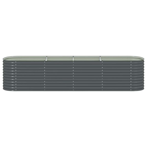vidaXL Ζαρντινιέρα Υπερυψωμένη Γκρι 400x80x81 εκ. Γαλβανισμ. Χάλυβας