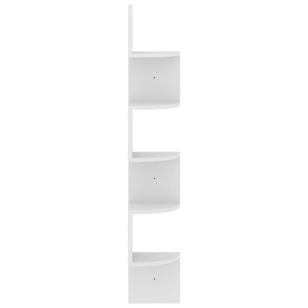 vidaXL Γωνιακή Ραφιέρα Τοίχου Λευκή 19 x 19 x 123 εκ. από Επεξ. Ξύλο