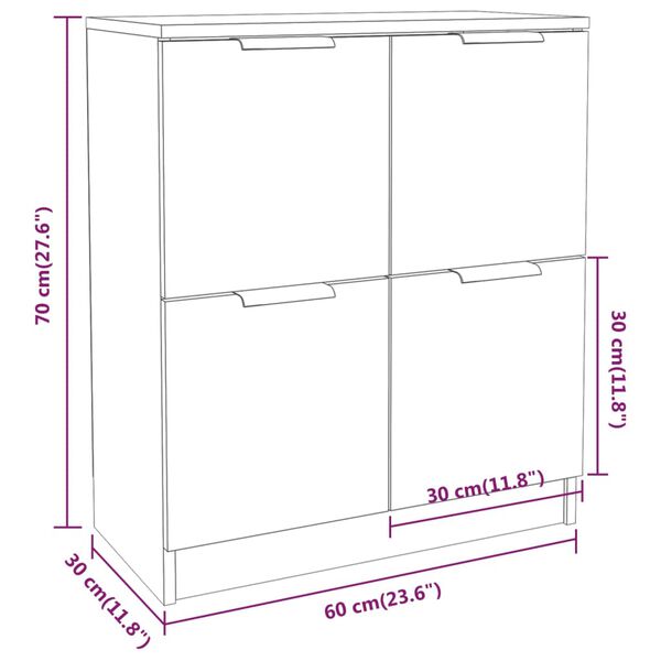 vidaXL Ντουλάπια 2 τεμ. Sonoma Δρυς 60x30x70 εκ. Επεξεργασμένο Ξύλο