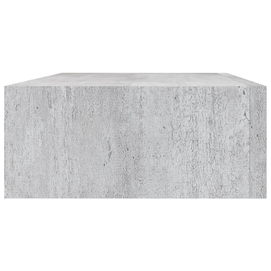 vidaXL Ράφι Επιτοίχιο με Συρτάρι Γκρι Σκυρ. 40 x 23,5 x 10 εκ. από MDF