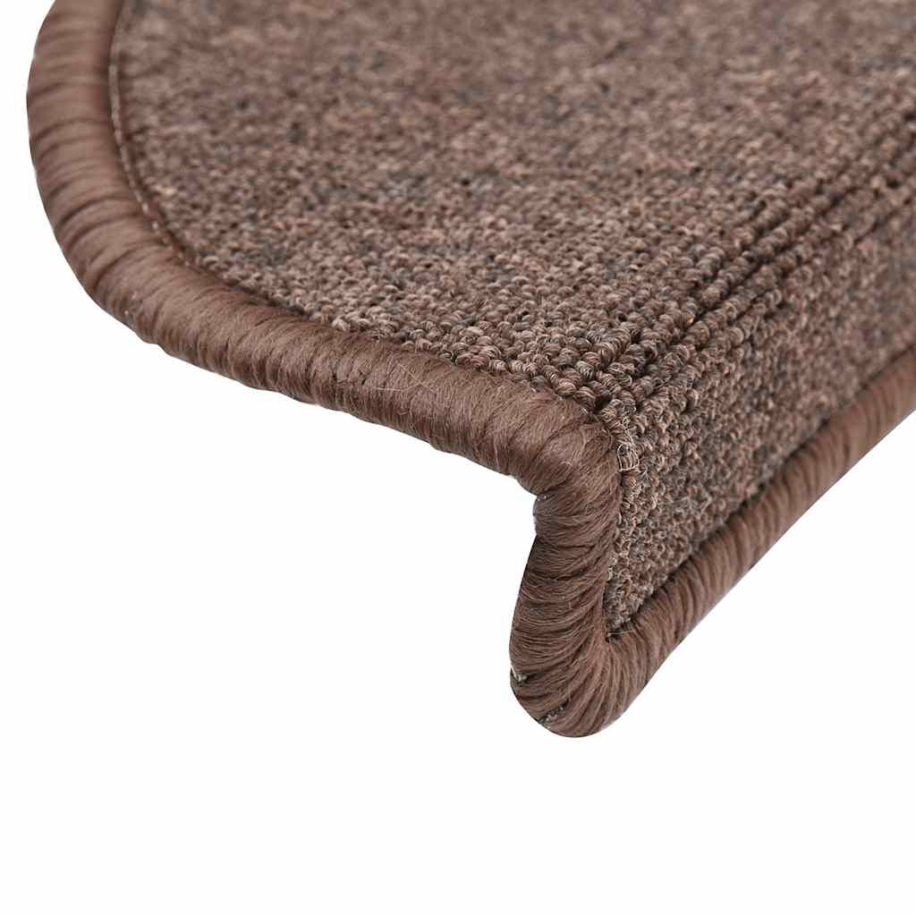 vidaXL Πατάκια για σκάλες 30 τεμάχια Καφέ καφέ 56x17x3 cm