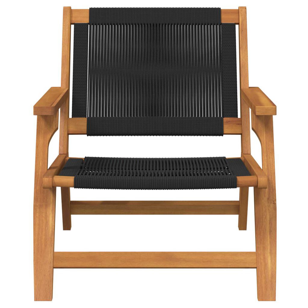 vidaXL Εξωτερικά Έπιπλα 2 pcs Μαύρο 78 x 67 x 73εκ. Μασίφ ξύλο ακακίας