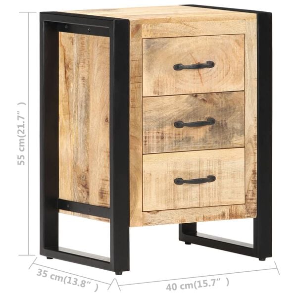 vidaXL Κομοδίνο 40 x 35 x 55 εκ. από Μασίφ Ξύλο Μάνγκο