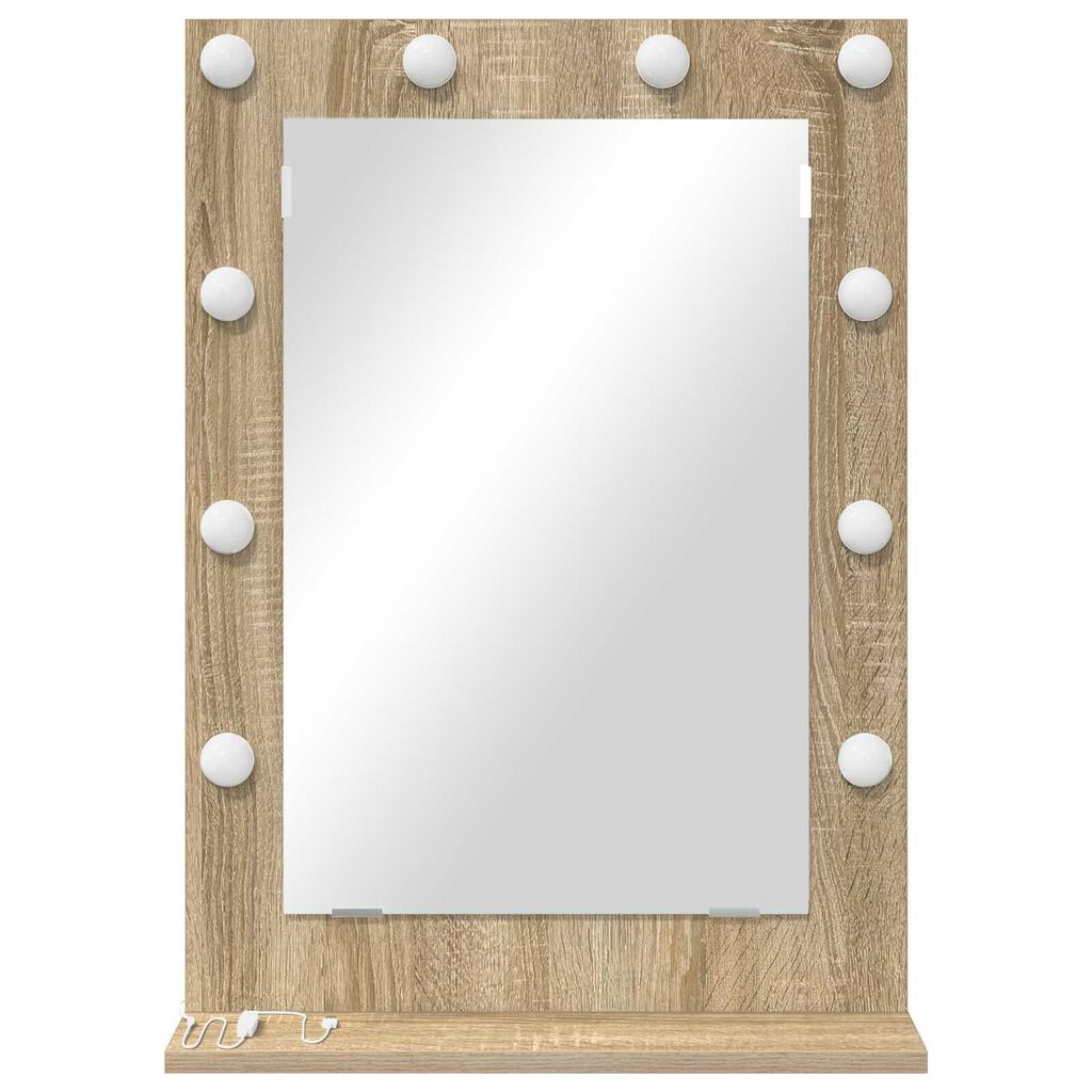 vidaXL Καθρέφτης Τουαλέτας Sonoma oak MDF, Γυαλί 70 x 50 x 18 cm