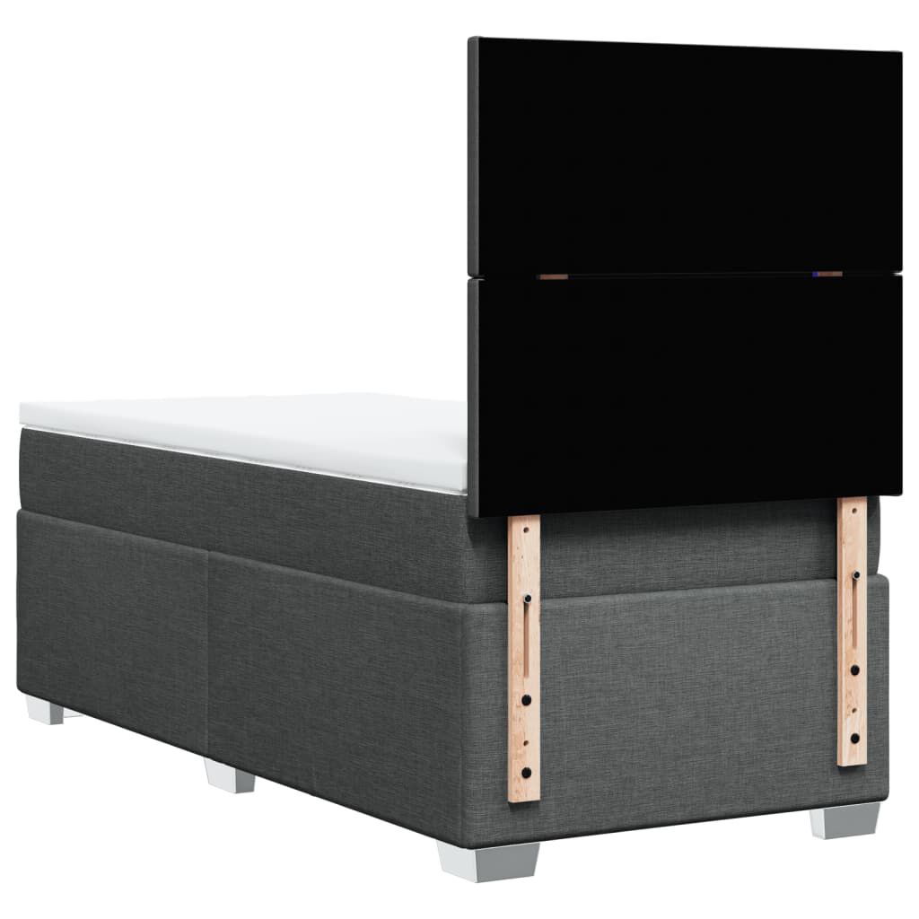 vidaXL Κρεβάτι Boxspring με Στρώμα Σκούρο Γκρι 80x200 εκ. Υφασμάτινο