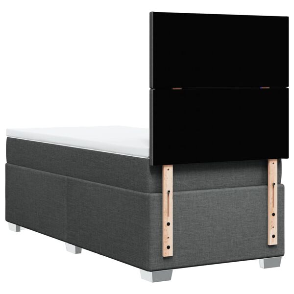vidaXL Κρεβάτι Boxspring με Στρώμα Σκούρο Γκρι 80x200 εκ. Υφασμάτινο