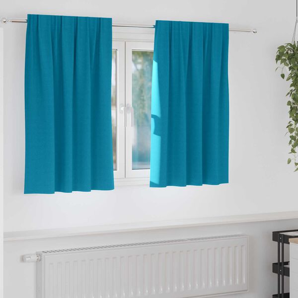 vidaXL Κουρτίνες με κουρτίνες 2 pcs Τιρκουάζ 140 x 140 cm Πολυεστέρας