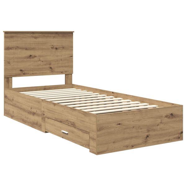 vidaXL &Sigma;&kappa;&epsilon;&lambda;&epsilon;&tau;ό&sigmaf; &Kappa;&rho;&epsilon;&beta;&alpha;&tau;&iota;&omicron;ύ Artisan Oak 90 x 190 cm &Epsilon;&pi;&epsilon;&xi;&epsilon;&rho;&gamma;&alpha;&sigma;&mu;έ&nu;&omicron; &xi;ύ&lambda;&omicron;