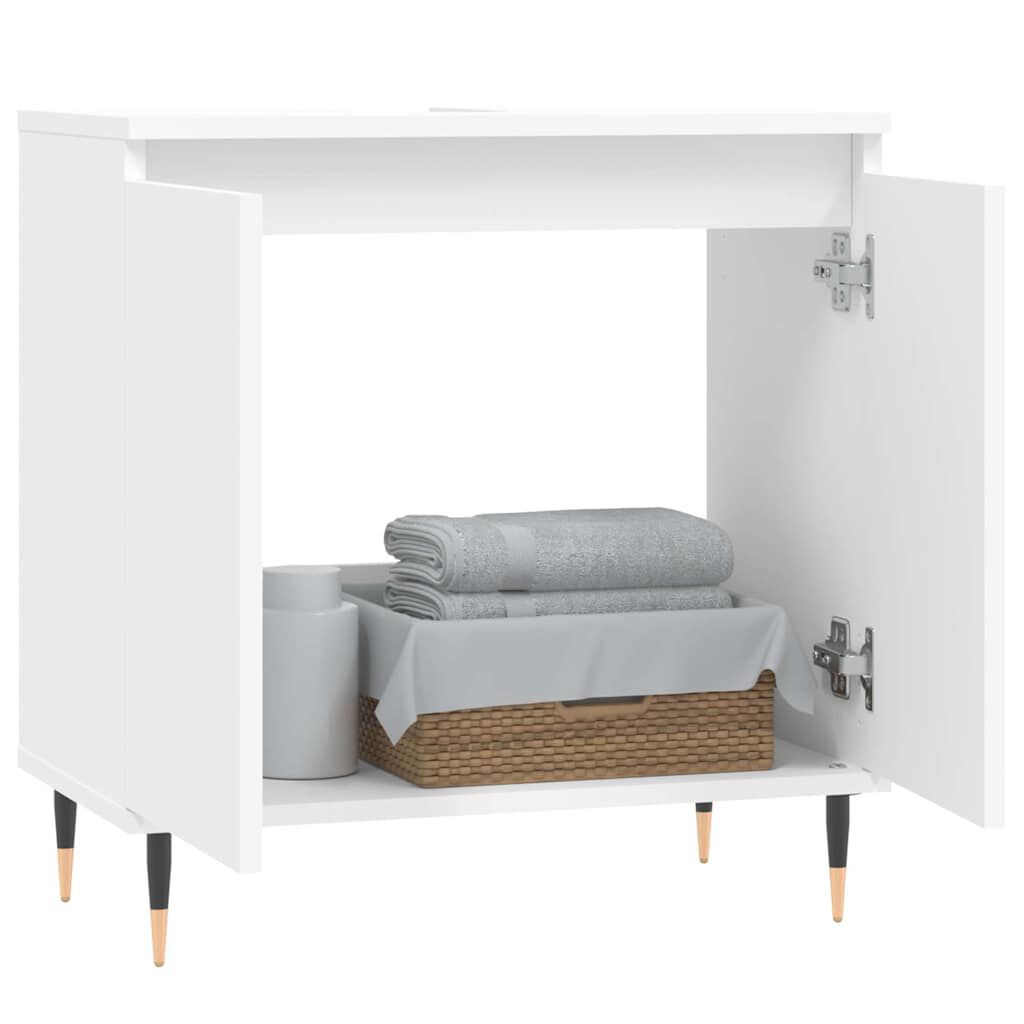 vidaXL Ντουλάπι Μπάνιου Λευκό 58 x 33 x 60 εκ. από Επεξεργασμένο Ξύλο