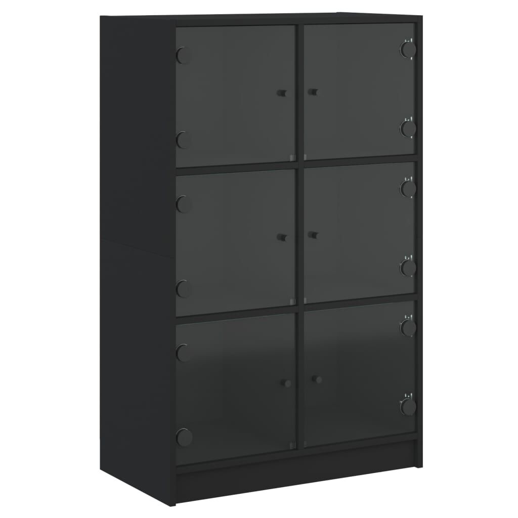 vidaXL Ντουλάπι με Πόρτες Μαύρο 68x37x109 εκ. από Επεξεργασμένο Ξύλο