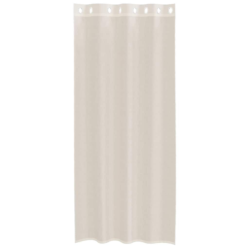 vidaXL Κουρτίνες Voile με ροδέλες 2 τεμάχια Κρεμ 140x245 εκ.