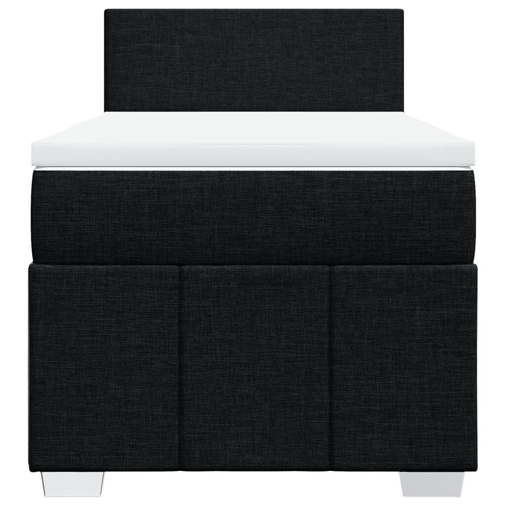 vidaXL Κρεβάτι Boxspring με Στρώμα Μαύρο 80 x 200 εκ. Υφασμάτινο