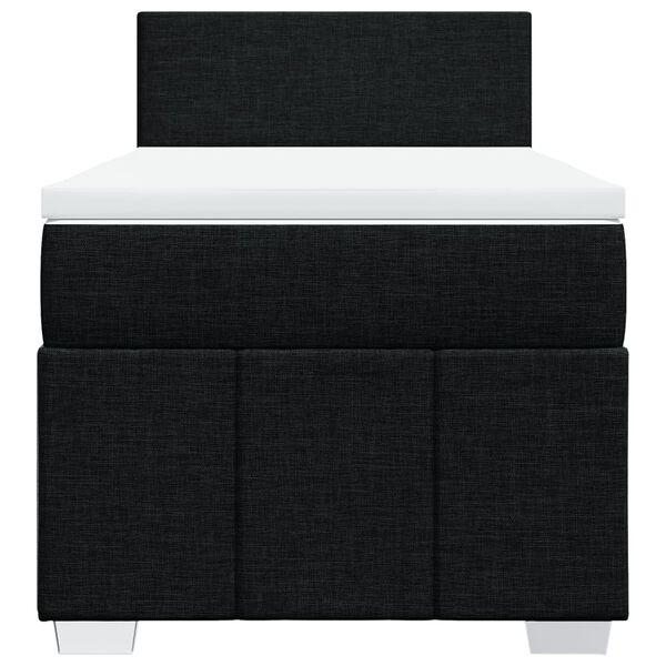vidaXL Κρεβάτι Boxspring με Στρώμα Μαύρο 80 x 200 εκ. Υφασμάτινο