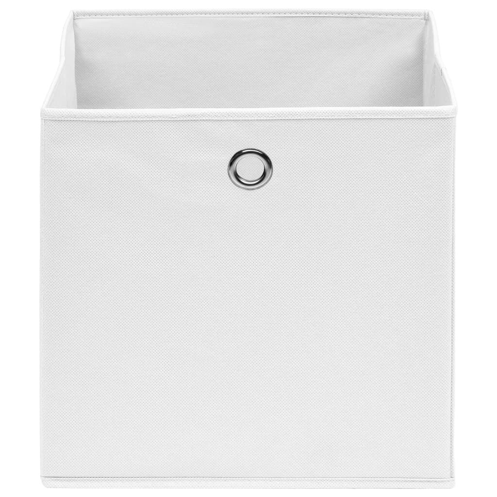 vidaXL Κουτιά Αποθήκευσης 10 τεμ. Λευκά 28x28x28 εκ. Ύφασμα Non-woven