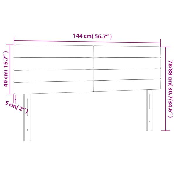 vidaXL Κεφαλάρια Κρεβατιού 2 τεμ. Taupe 72x5x78/88 εκ. Υφασμάτινα