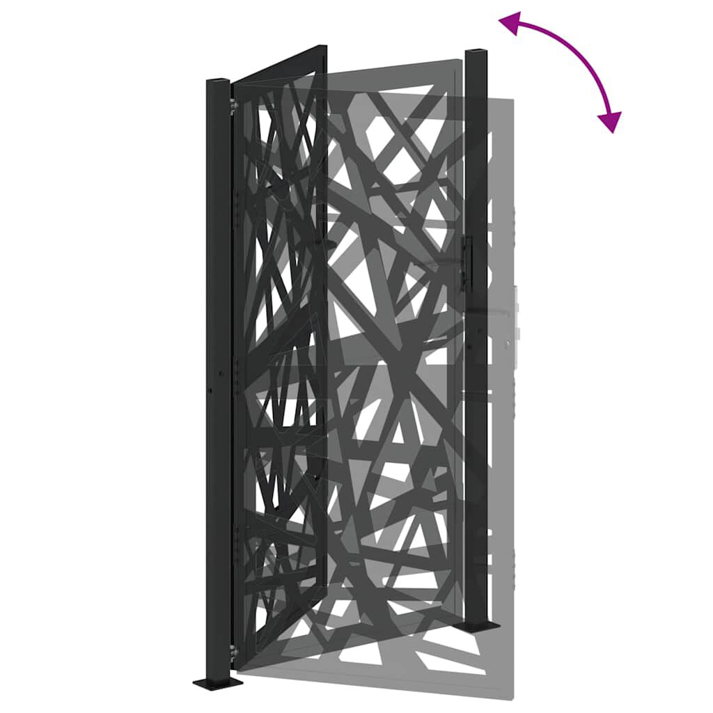 vidaXL Πύλη κήπου Μαύρη 105x180 cm Ατσάλινη ελαφριά σχεδίαση