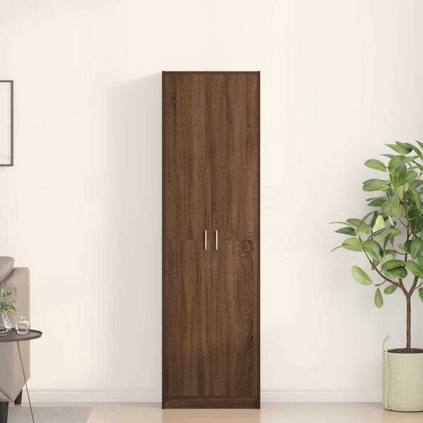 vidaXL Ντουλάπι με ράφι Καφέ δρυς 55 x 25 x 189 εκ. Επεξεργασμένο ξύλο