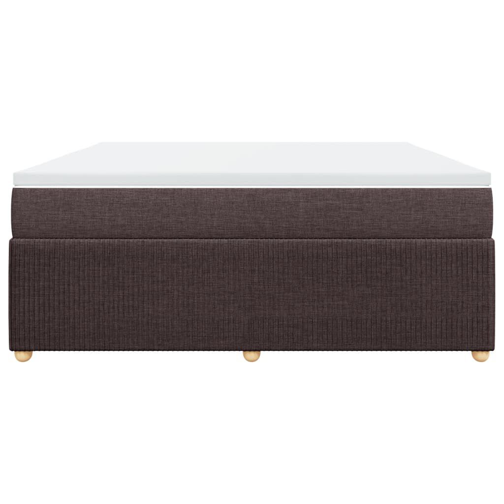 vidaXL Κρεβάτι Boxspring με Στρώμα Σκούρο Καφέ 180x200 εκ Υφασμάτινο